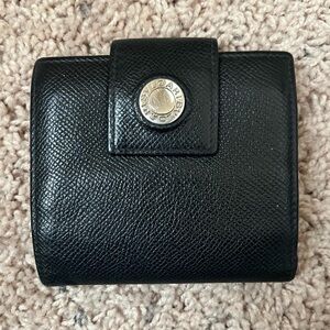 Vintage Bvlgari Classico Leather Compact Snap Wallet